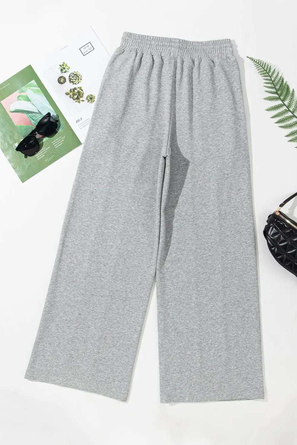 Drawstring Wide Leg Active Pants - Trendsi - Flyclothing LLC