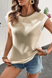 Contrast Trim Ribbed Knit Sleeveless Top - Trendsi - Flyclothing LLC