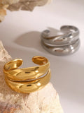 Stainless Steel Double-Layered Ring - Trendsi - Flyclothing LLC