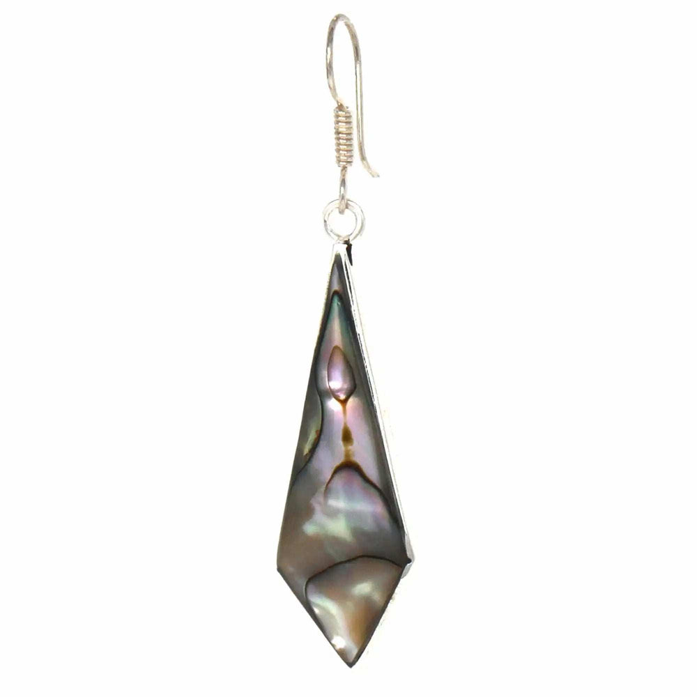 Abalone Diamond-Shaped Dangle Earrings - Artisana - Flyclothing LLC