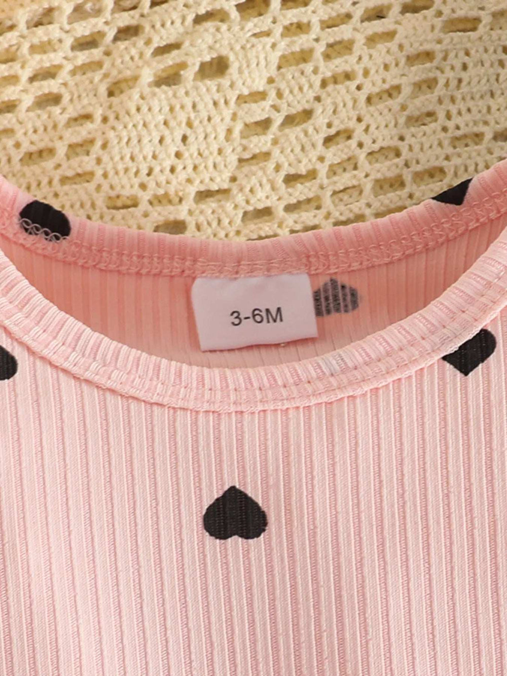 Children's Heart Print Ribbed Top and Pants Set - Trendsi - Flyclothing LLC