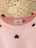Children's Heart Print Ribbed Top and Pants Set - Trendsi - Flyclothing LLC