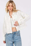 bytos Button Down Cropped Denim Jacket with Patch Pockets - Trendsi - Flyclothing LLC
