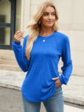 Round Neck Long Sleeve T-Shirt - Trendsi - Flyclothing LLC