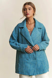 J.NNA Tweed Double-Breasted Long Sleeve Coat - Trendsi - Flyclothing LLC