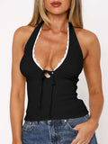 Lace Detail Halter Neck Cami - Trendsi - Flyclothing LLC