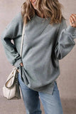 Slit Round Neck Long Sleeve Sweatshirt - Trendsi - Flyclothing LLC