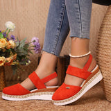 Round Toe Wedge Sandals - Trendsi - Flyclothing LLC