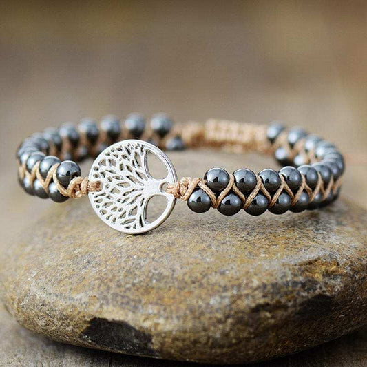 Alloy Natural Stone Braided Bracelet - Trendsi - Flyclothing LLC