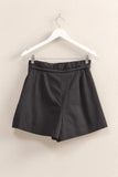 HYFVE High-Waisted Washed Twill Paperbag Shorts - Trendsi - Flyclothing LLC