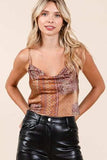 Mittoshop Paisley Patchwork Print Satin Cowl Neck Crop Cami - Trendsi - Flyclothing LLC