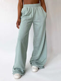 Elastic Waist Wide Leg Pants - Trendsi - Flyclothing LLC