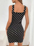 Contrast Polka Dot Mini Cami Dress - Trendsi - Flyclothing LLC