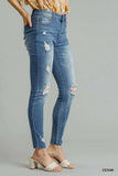 Umgee Distressed Skinny Jeans with Edge Detail - Trendsi - Flyclothing LLC