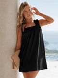 Full Size Frill Pocketed Square Neck Wide Strap Dress - Trendsi - Flyclothing LLC