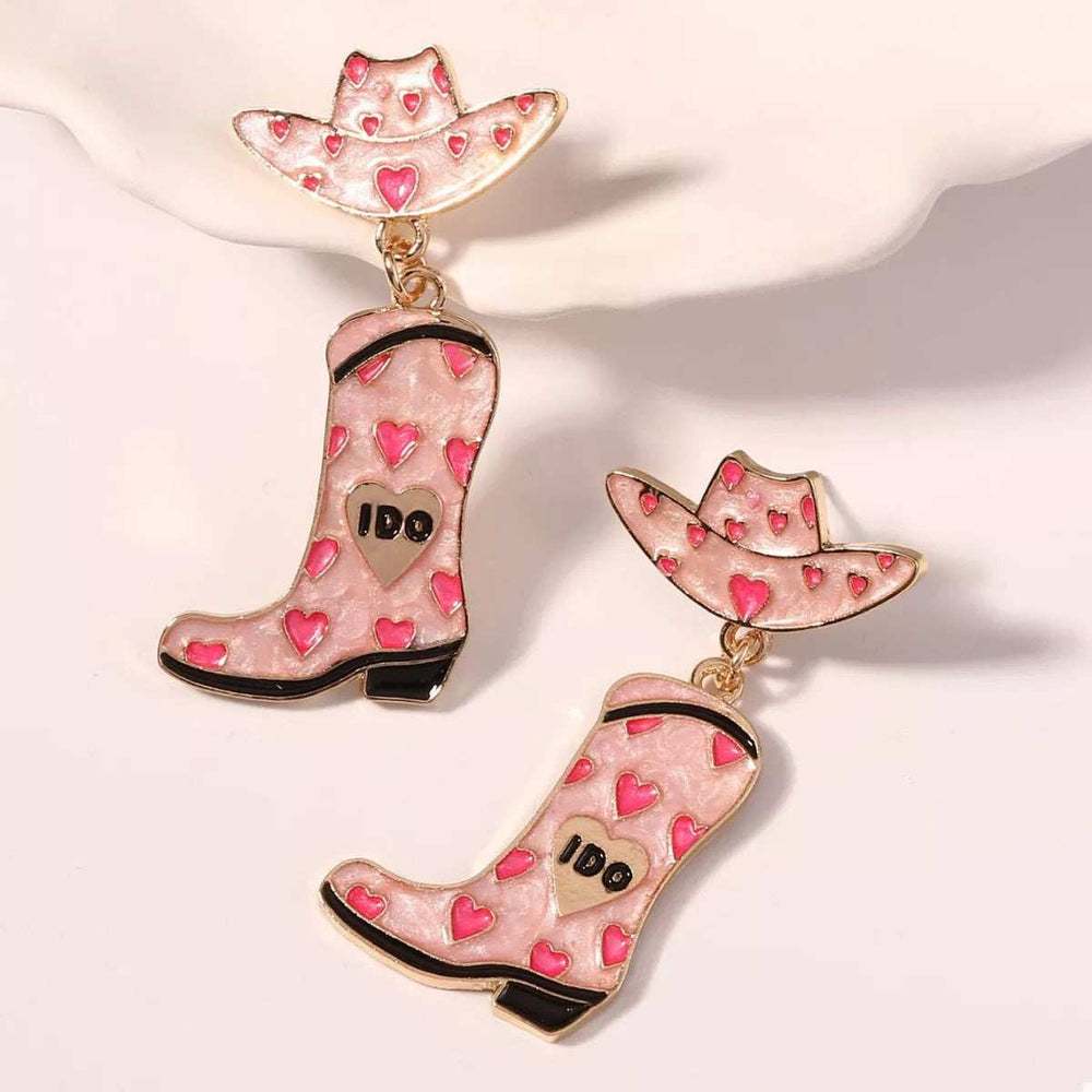 Cowgirl Hat and Boot Dangle Earrings - Trendsi - Flyclothing LLC