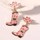 Cowgirl Hat and Boot Dangle Earrings - Trendsi - Flyclothing LLC