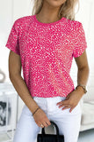 Animal Print Round Neck Short Sleeve T-Shirt - Trendsi - Flyclothing LLC