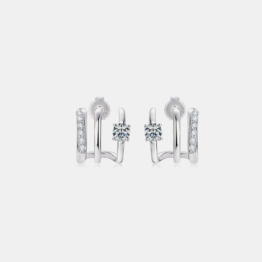 Moissanite 925 Sterling Silver Earrings - Trendsi - Flyclothing LLC