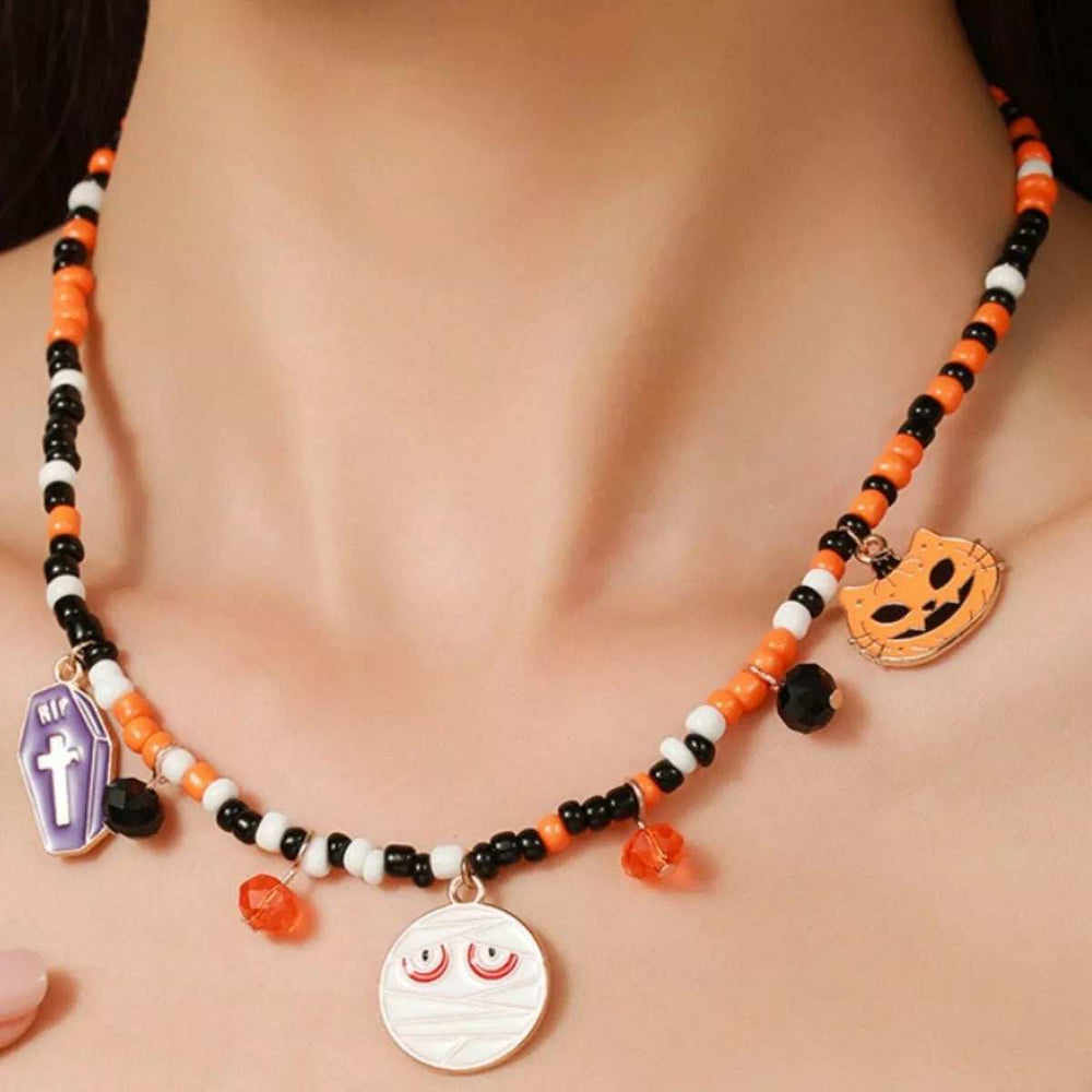 Halloween Charm Beaded Necklace - Trendsi - Flyclothing LLC