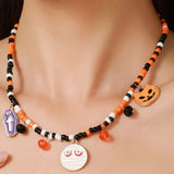 Halloween Charm Beaded Necklace - Trendsi - Flyclothing LLC