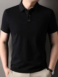 Men's Plus Size Button Detail Short Sleeve Polo - Trendsi - Flyclothing LLC