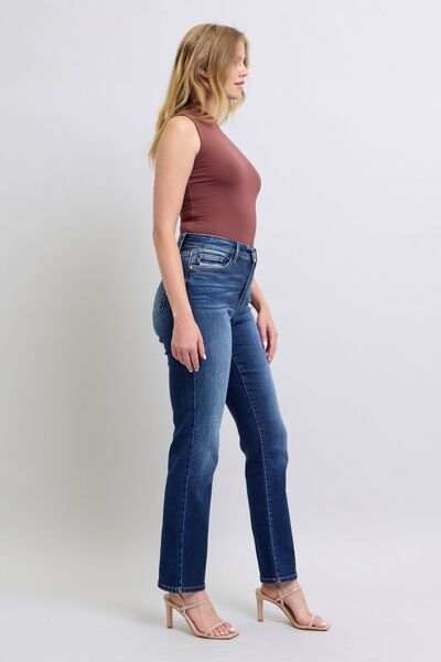 Judy Blue Full Size Washed Straight Leg Jeans with Pockets - Trendsi - Flyclothing LLC