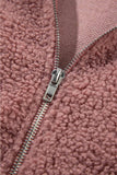 Lace Detail Zip Up Sherpa Patchwork Jacket - Trendsi - Flyclothing LLC