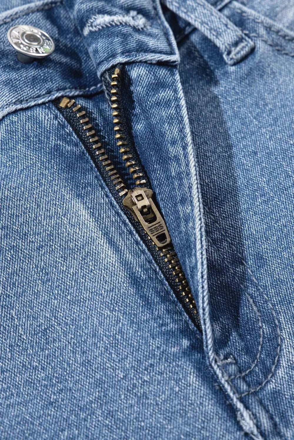 Raw Hem Wide Leg Jeans with Pockets - Trendsi - Flyclothing LLC