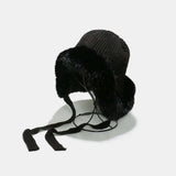 Thermal Tied Fuzzy Winter Hat - Trendsi - Flyclothing LLC