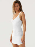 Scoop Neck Wide Strap Mini Dress - Trendsi - Flyclothing LLC