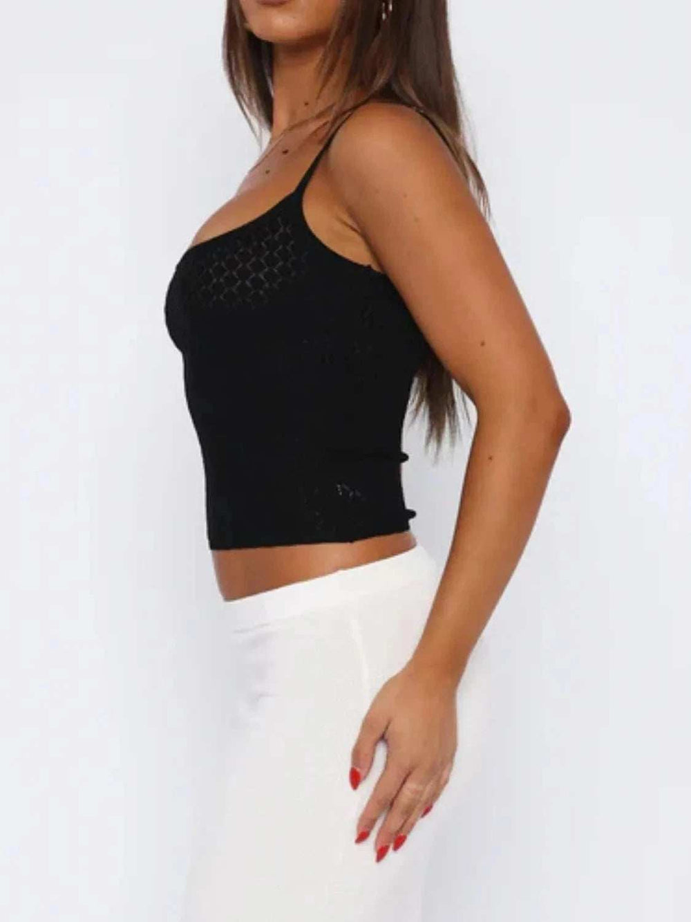 Lace Square Neck Cami - Trendsi - Flyclothing LLC