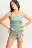 HYFVE Satin Back Tie Detail Cami - Trendsi - Flyclothing LLC