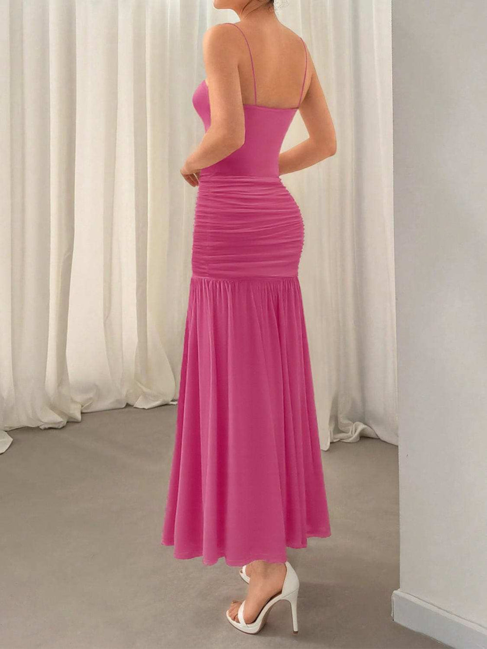 Ruched Maxi Cami Dress - Trendsi - Flyclothing LLC