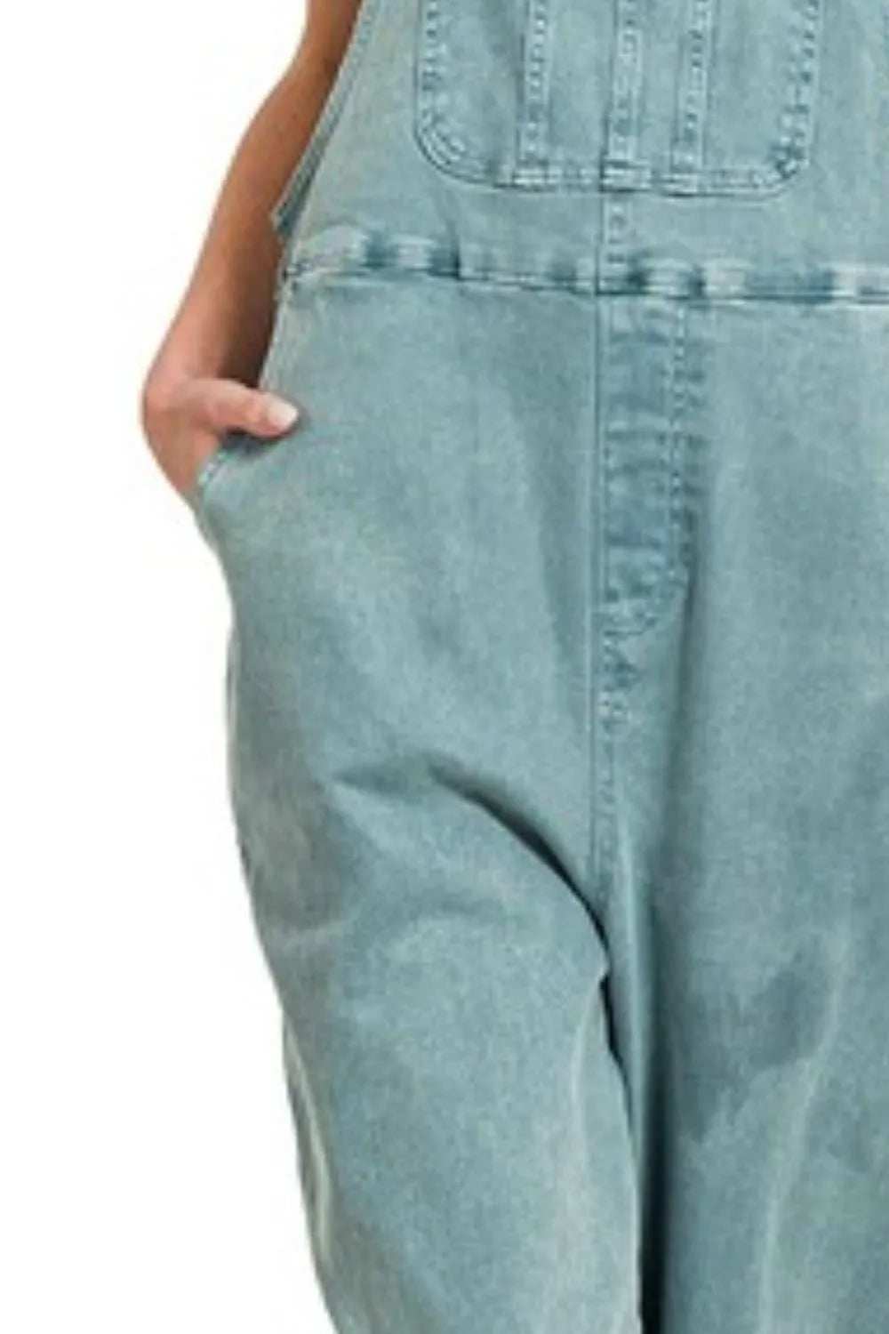 Zenana Washed Knot Strap Relaxed Fit Overalls - Trendsi - Flyclothing LLC