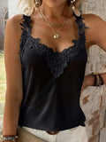 Full Size Lace Detail V-Neck Tank - Trendsi - Flyclothing LLC