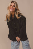 BiBi Button Up Washed Jacket with Pockets - Trendsi - Flyclothing LLC