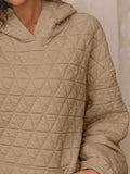 Textured Long Sleeve Hoodie with Pockets - Trendsi - Flyclothing LLC