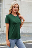 Round Neck Short Sleeve T-Shirt - Trendsi - Flyclothing LLC