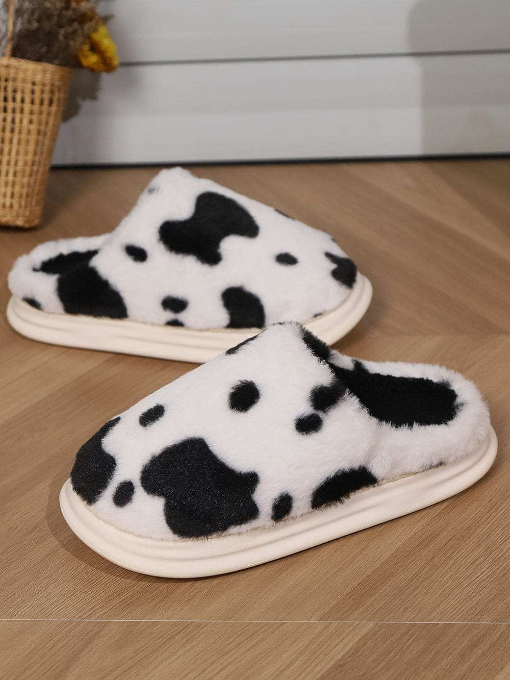 Animal Print Faux Fur Slippers - Trendsi - Flyclothing LLC