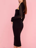 Cutout Front Long Sleeve Dress - Trendsi - Flyclothing LLC