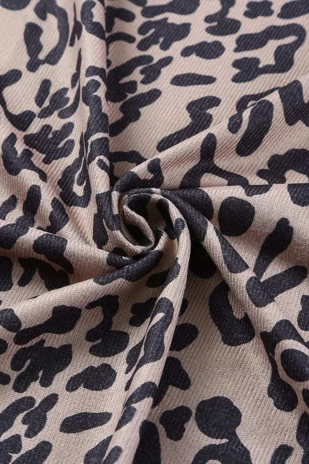 Leopard Open Front Long Sleeve Cover-Up - Trendsi - Flyclothing LLC