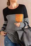 Striped Round Neck Long Sleeve T-Shirt - Trendsi - Flyclothing LLC
