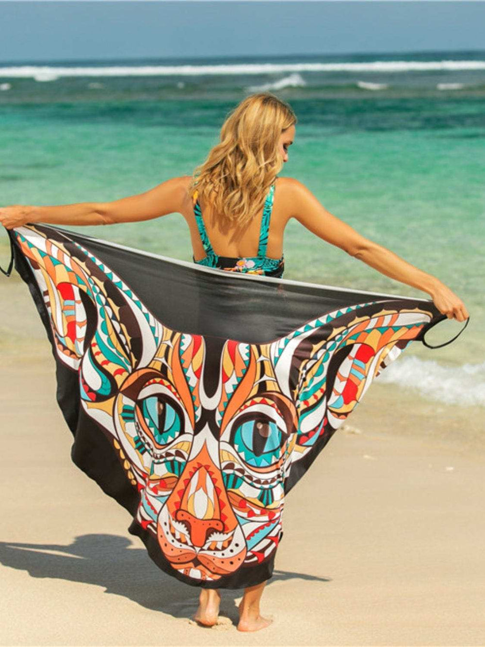 Printed Spaghetti Strap Cover Up - Trendsi - Flyclothing LLC