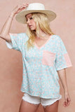 BiBi Multi Color Leopard Printed French Terry T-Shirt - Trendsi - Flyclothing LLC