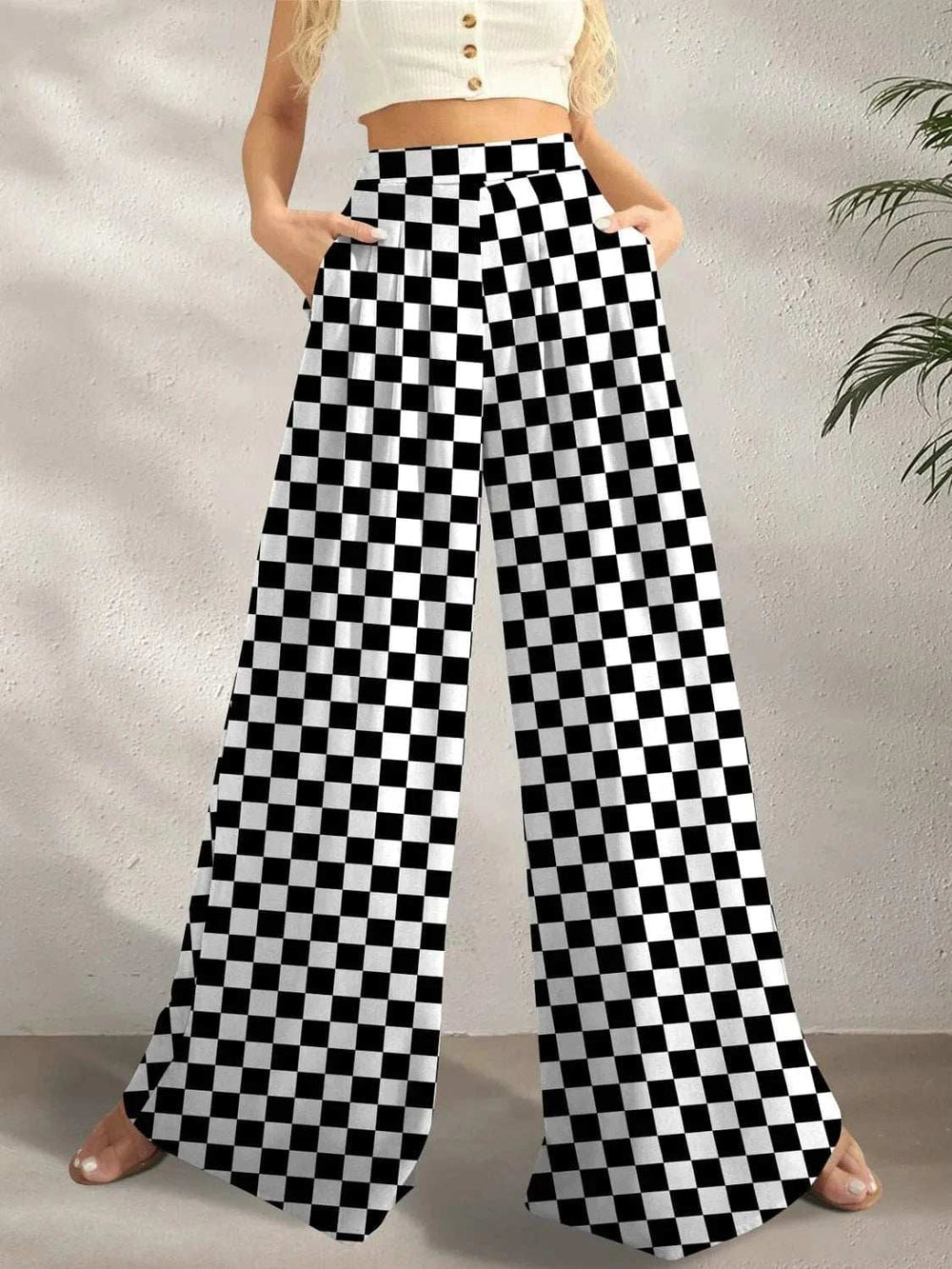 Printed Wide Leg Pants - Trendsi - Flyclothing LLC