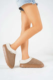 Furry Round Toe Platform Slippers - Trendsi - Flyclothing LLC