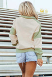 Color Block Quarter Snap Long Sleeve Sweatshirt - Trendsi - Flyclothing LLC