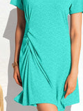 Ruched Short Sleeve Mini Tee Dress - Trendsi - Flyclothing LLC