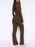 V-Neck Long Sleeve Top and Pants Set - Trendsi - Flyclothing LLC
